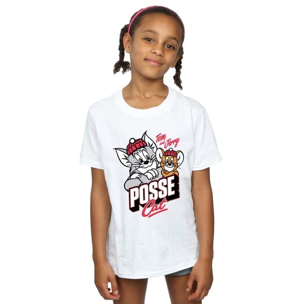 Tom And Jerry Girls Posse Cat Cotton T-Shirt