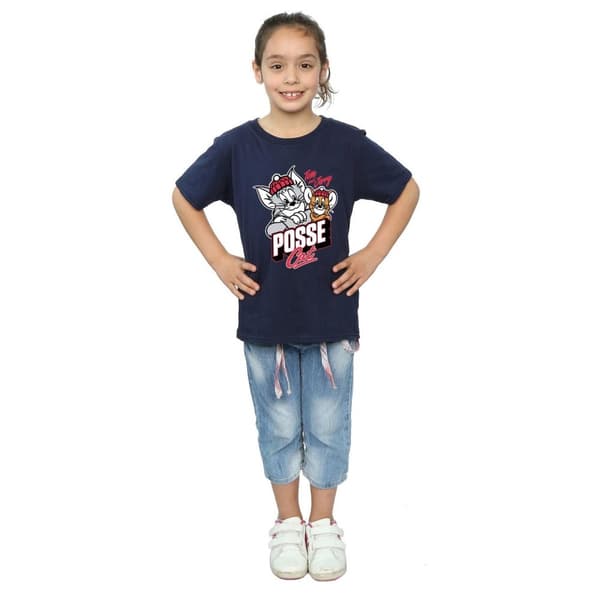 Tom And Jerry Girls Posse Cat Cotton T-Shirt