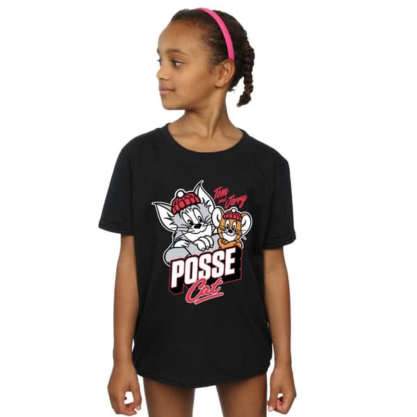Tom And Jerry Girls Posse Cat Cotton T-Shirt