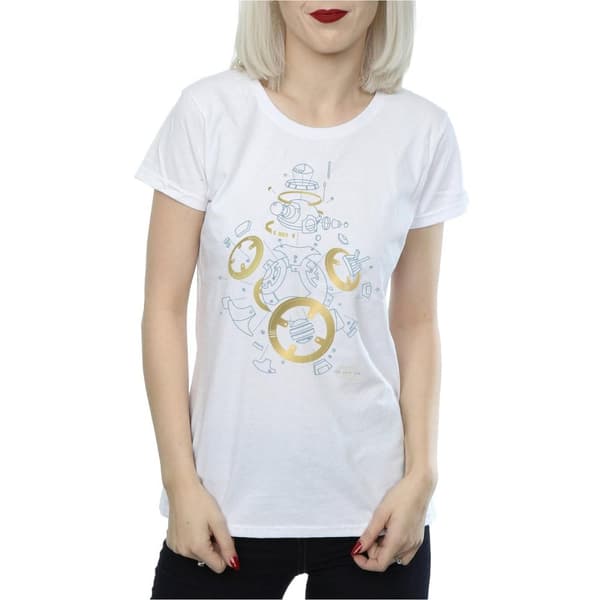 Star Wars Womens/Ladies The Last Jedi BB-8 Deconstructed Cotton T-Shirt