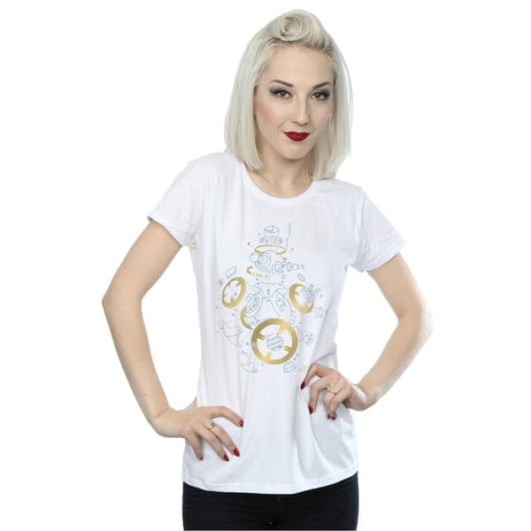 Star Wars Womens/Ladies The Last Jedi BB-8 Deconstructed Cotton T-Shirt