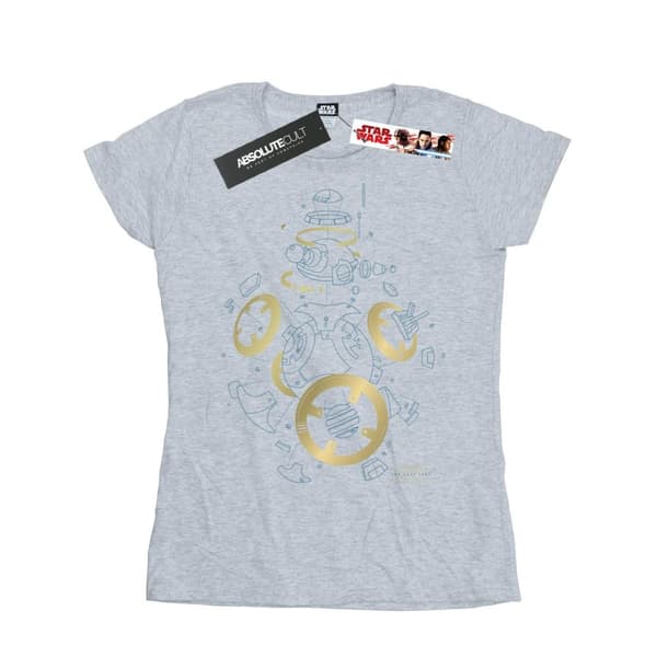 Star Wars Womens/Ladies The Last Jedi BB-8 Deconstructed Cotton T-Shirt