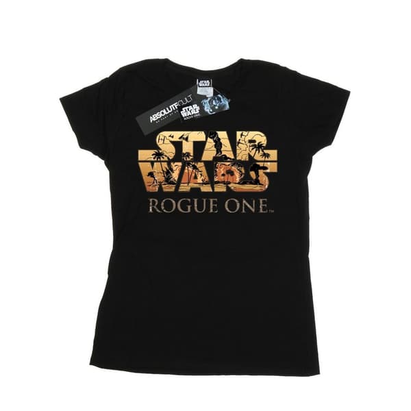 Star Wars Dam/dam Rogue One Logo Scene - T-shirt i bomull