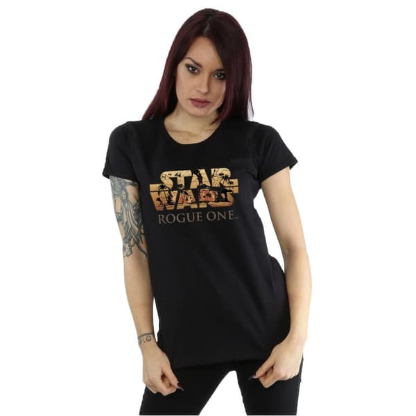 Star Wars Dam/dam Rogue One Logo Scene - T-shirt i bomull