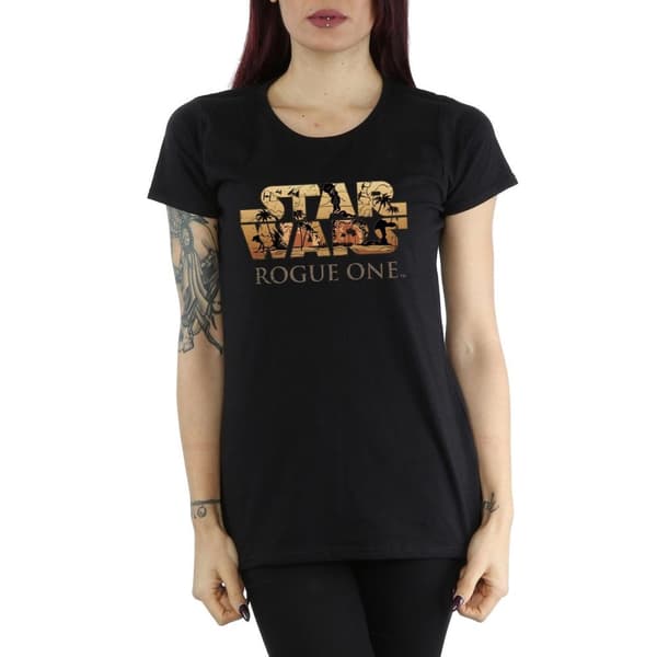 Star Wars Dam/dam Rogue One Logo Scene - T-shirt i bomull