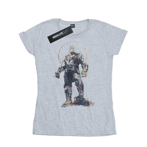 Marvel Womens/Ladies Avengers Infinity War Thanos Sketch Cotton T-Shirt Sports Grey XL