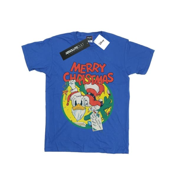Disney Girls Donald Duck Merry Christmas Cotton T-Shirt