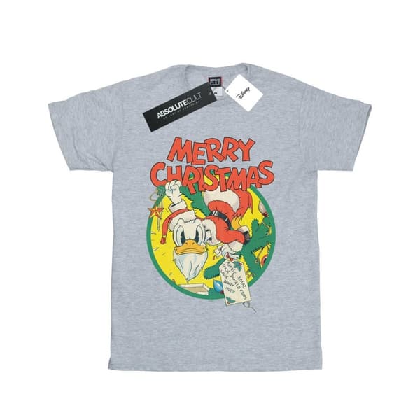 Disney Girls Donald Duck Merry Christmas Cotton T-Shirt