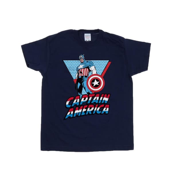 Marvel Mens Captain America Triangle T-Shirt Deep Navy XL