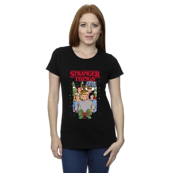 Netflix Dam/Tjej Stranger Things Christmas Poster T-shirt i bomull