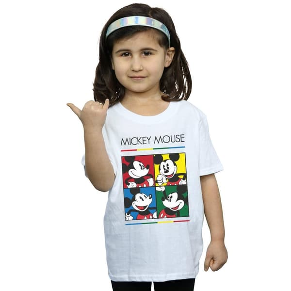 Disney Musse Pigg T-shirt i bomull med fyrkantig färg för flickor
