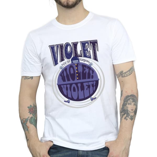 Willy Wonka Mens Violet Turning Violet T-Shirt
