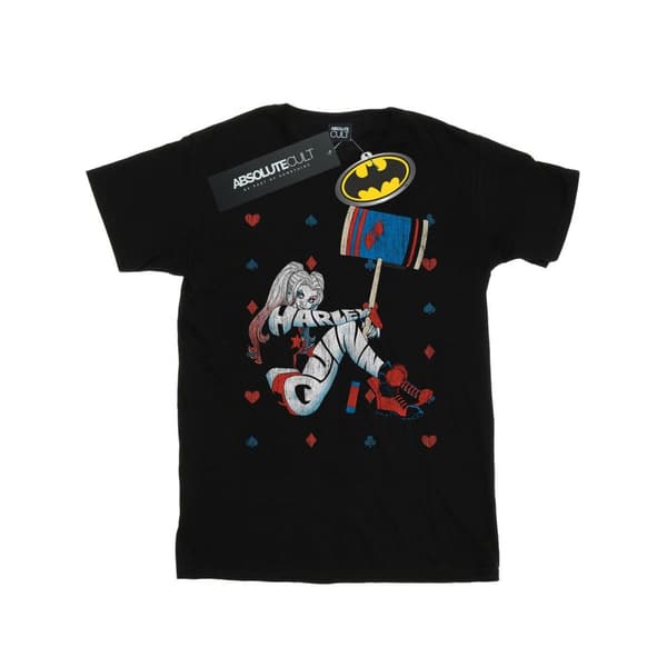 DC Comics Girls Harley Quinn Playing Card Suit Cotton T-Shirt