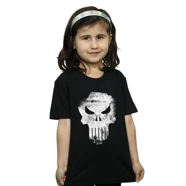 Marvel The Punisher Distrressed Skull T-shirt i bomull för flickor