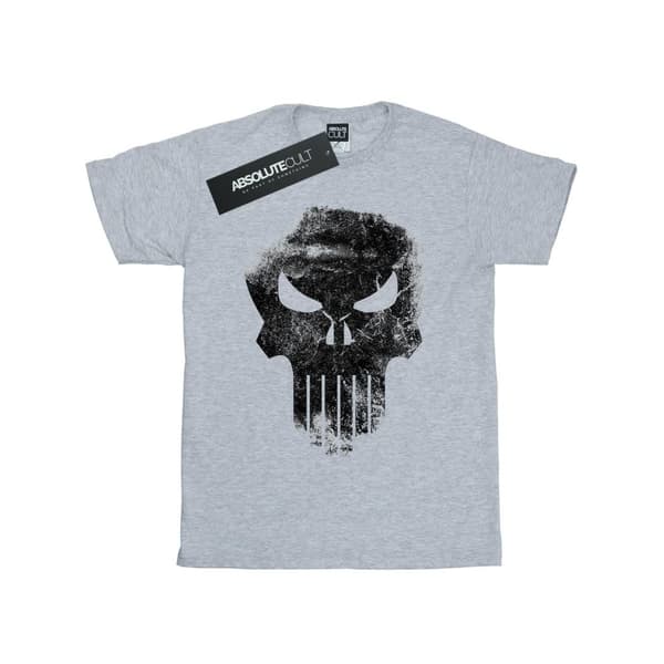 Marvel Girls The Punisher Distrressed Skull Cotton T-Shirt