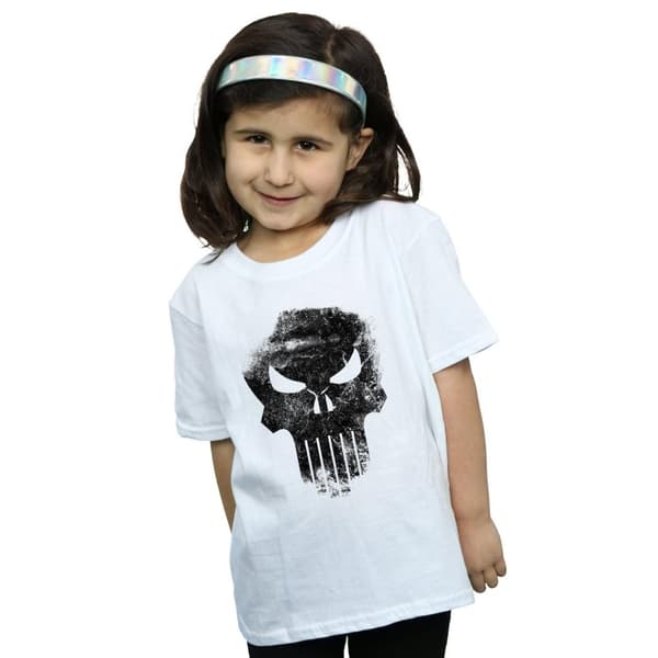 Marvel The Punisher Distrressed Skull T-shirt i bomull för flickor