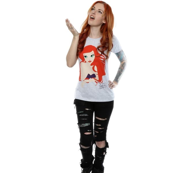Disney Princess Womens/Ladies The Little Mermaid Ariel Silhouette Cotton T-Shirt