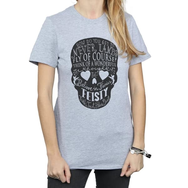 Disney Dam/Tjej Tinker Bell Skull Boyfriend T-shirt i bomull