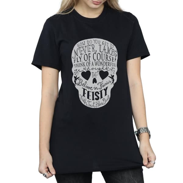 Disney Dam/Tjej Tinker Bell Skull Boyfriend T-shirt i bomull