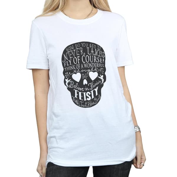Disney Dam/Tjej Tinker Bell Skull Boyfriend T-shirt i bomull