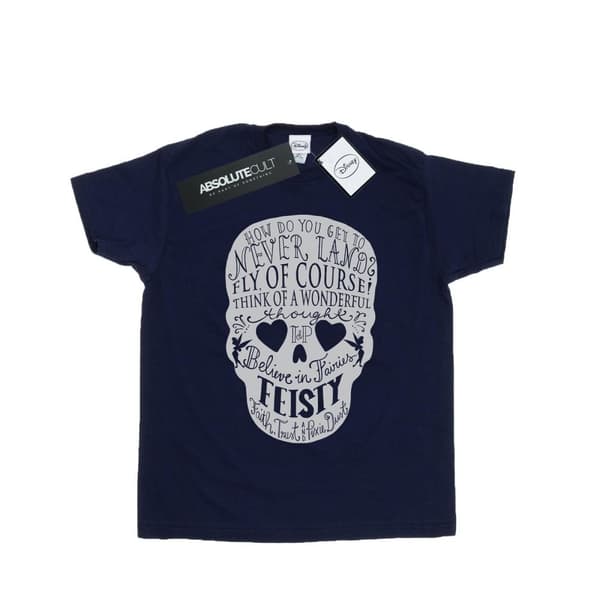 Disney Dam/Tjej Tinker Bell Skull Boyfriend T-shirt i bomull Navy Blue 3XL