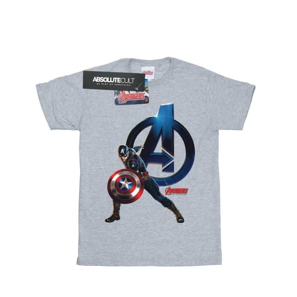 Marvel Girls Captain America Pose Cotton T-Shirt