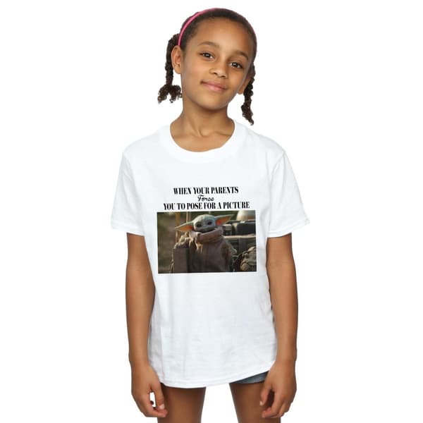 Star Wars T-shirt i bomull med bild på Mandalorian Force för flickor