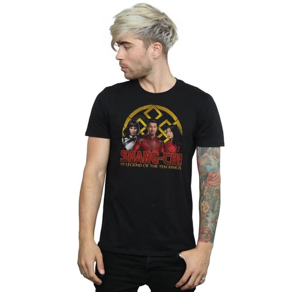 Marvel Mens Shang-Chi And The Legend Of The Ten Rings Group Logo Emblem T-Shirt