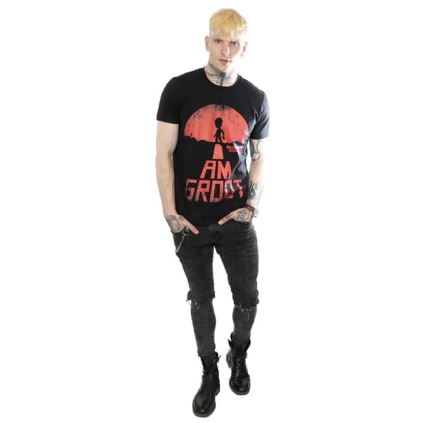 Marvel Mens Guardians Of The Galaxy I Am Groot Red T-Shirt