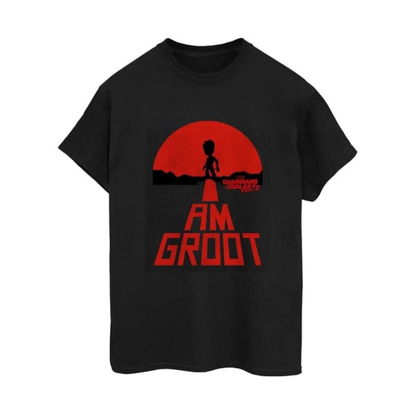 Marvel Mens Guardians Of The Galaxy I Am Groot Red T-Shirt Black XXL