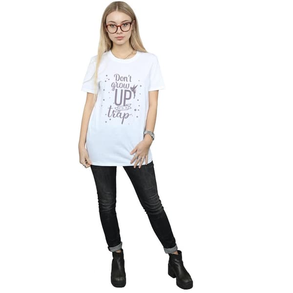 Disney Womens/Ladies Tinker Bell Don´t Grow Up Cotton Boyfriend T-Shirt