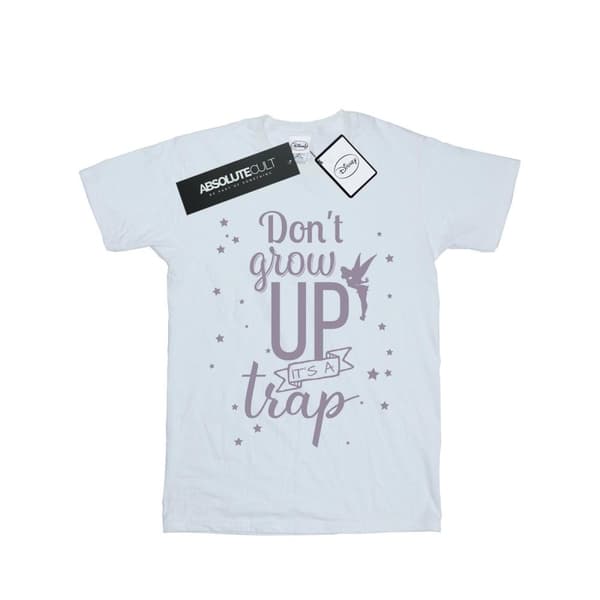 Disney Womens/Ladies Tinker Bell Don´t Grow Up Cotton Boyfriend T-Shirt