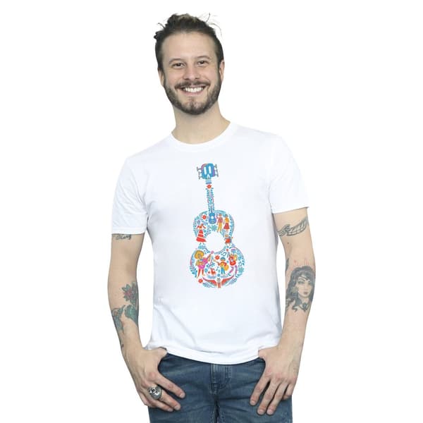 Disney Herr T-shirt med gitarrmönster från Coco