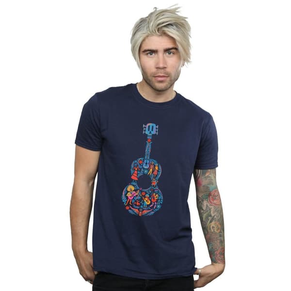 Disney Mens Coco Guitar Pattern T-Shirt