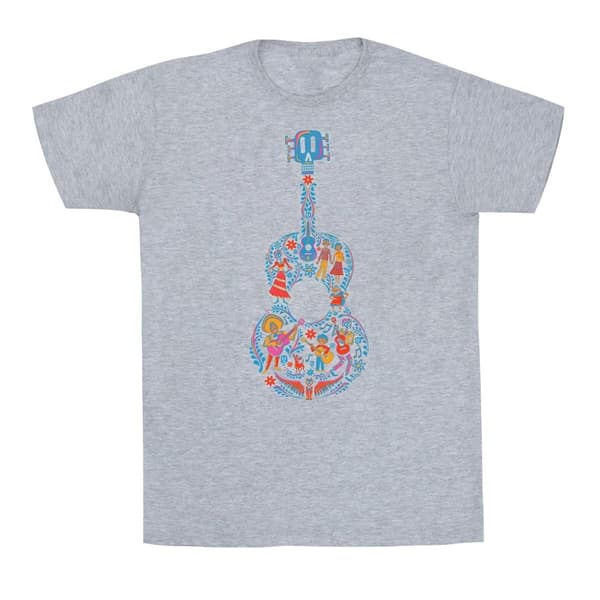 Disney Mens Coco Guitar Pattern T-Shirt