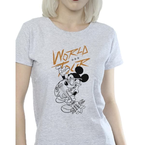 Disney Dam/Tjej Musse Pigg World Tour Line T-shirt i bomull