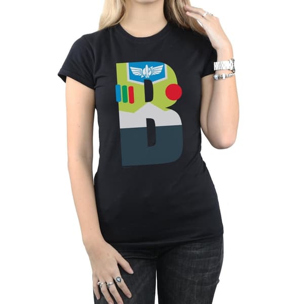 Disney Dam/Tjej Alphabet B Is For Buzz Lightyear Bomulls-T-shirt