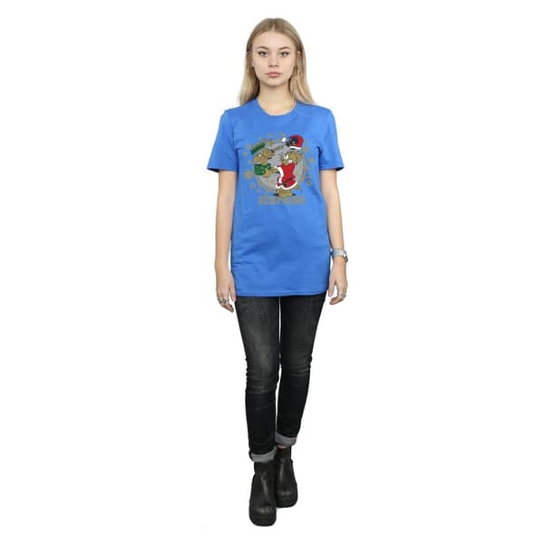 Tom And Jerry Womens/Ladies Christmas Surprise Cotton Boyfriend T-Shirt