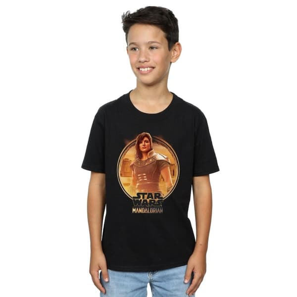 Star Wars Boys The Mandalorian Cara Dune - T-shirt med ram