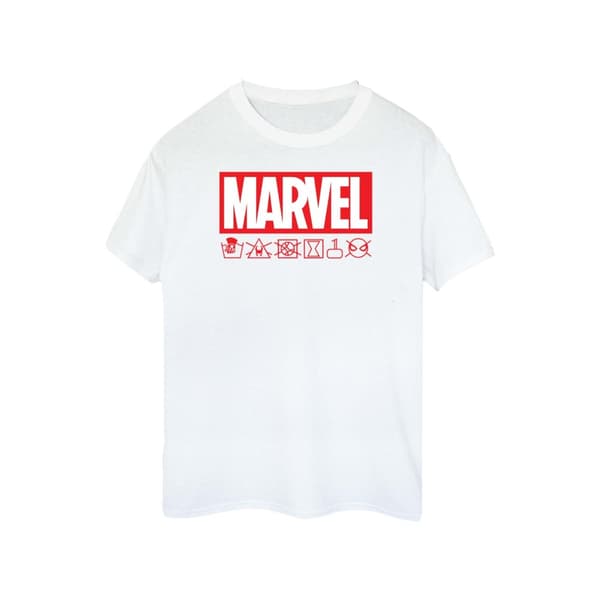 Marvel Womens/Ladies Logo Wash Care Cotton T-Shirt White S