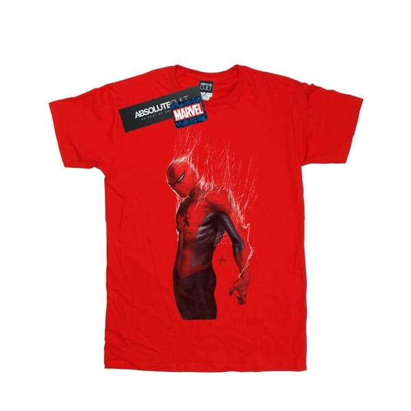 Marvel Girls Spider-Man Web Wrap Cotton T-Shirt Red 5-6 Years