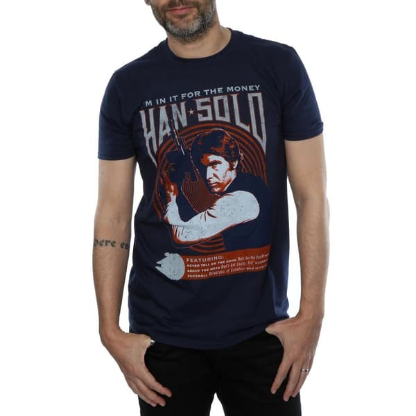 Star Wars Mens Han Solo Rock Poster T-Shirt
