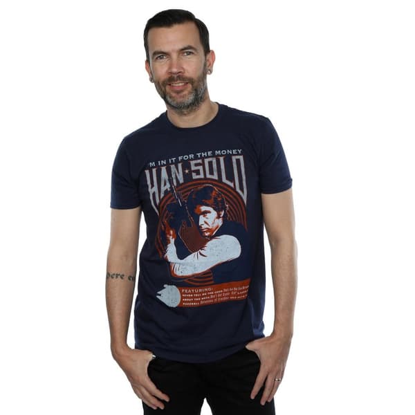 Star Wars Mens Han Solo Rock Poster T-Shirt