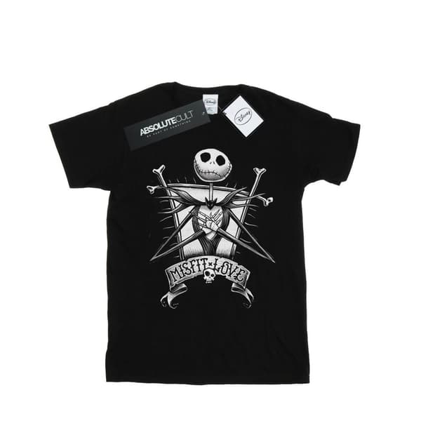 Disney Dam/Lady Nightmare Before Christmas Misfit Love Boyfriend T-shirt i bomull