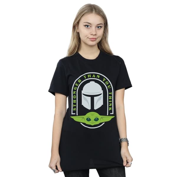 Star Wars Womens/Ladies The Mandalorian Stronger Than You Think Cotton Boyfriend T-Shirt