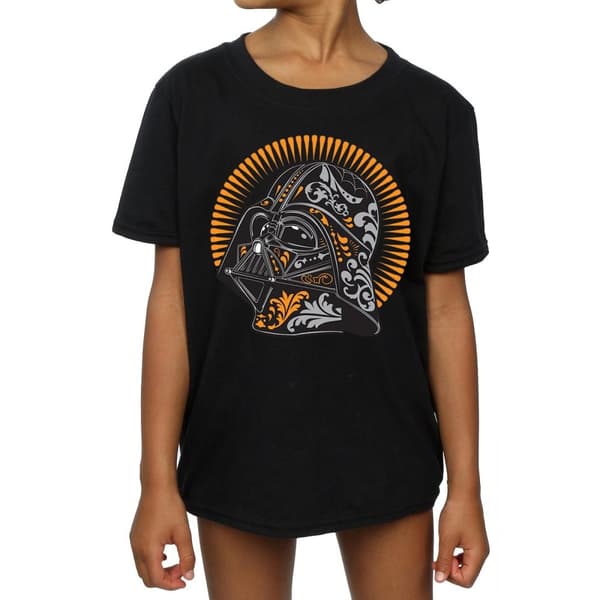 Star Wars Girls Darth Vader Dia De Los Muertos Cotton T-Shirt