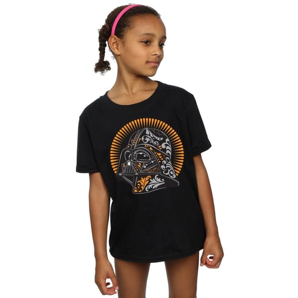 Star Wars Girls Darth Vader Dia De Los Muertos Cotton T-Shirt