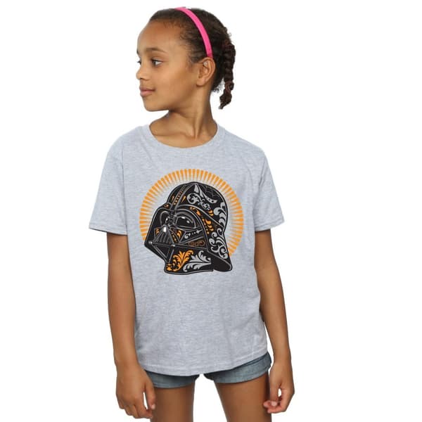 Star Wars Girls Darth Vader Dia De Los Muertos Cotton T-Shirt