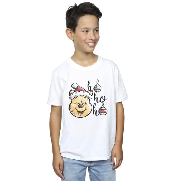 Disney Boys Winnie The Pooh Ho Ho Ho Baubles T-Shirt