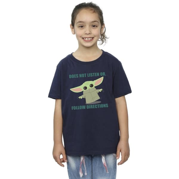 Star Wars Girls The Mandalorian Grogu Does Not Listen Cotton T-Shirt